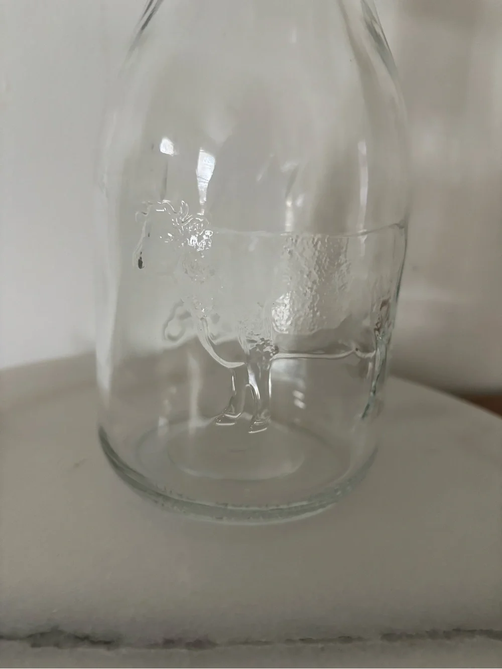 Vintage Glass Milk Bottle Embossed 1888